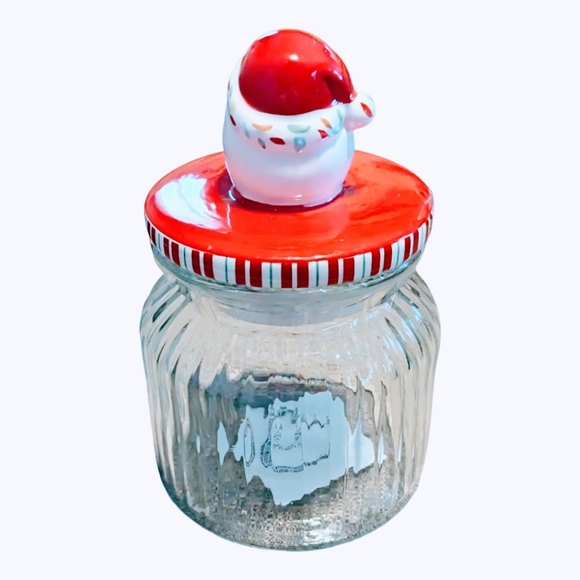 NEW Ashland Glass Container with Santa Lid - Picture 3 of 5